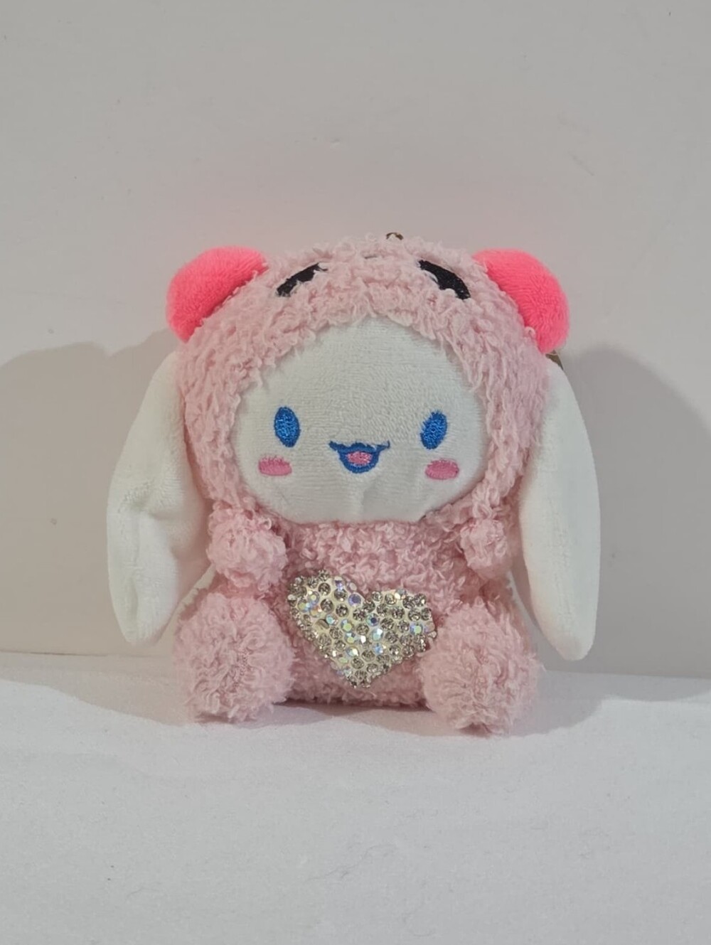 Cinnamoroll pink panda onesie plushie keychain